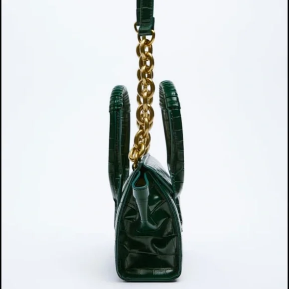 NWT Animal Print Mini Crossbody Bag Green - Picture 3 of 4